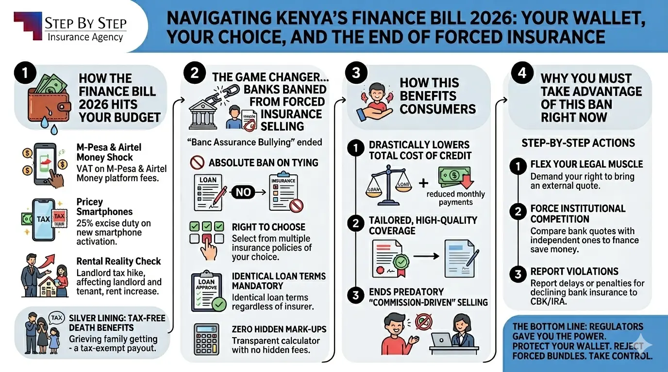Finance Bill 2026 Kenya Bank Insurance Ban Infographic